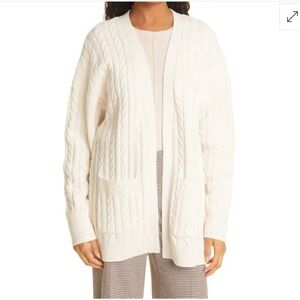 Ronny Kobo Penny Wool Cashmere Cardigan Sweater Ivory White size Large
